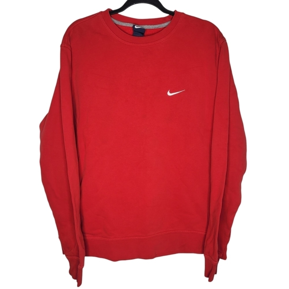 Vintage Y2K Nike Club Small Swoosh Logo Crewneck Sweatshirt in Red Size XL